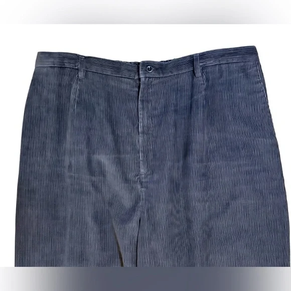 Lands End Wide Traditional Fit Black Corduroy Pants Womens 18 R Cuffed Hem 32x29 - Picture 4 of 8